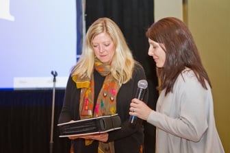 Betsy Bailey (left) and Angie Christen (right) at the 25th Anniversary celebration.