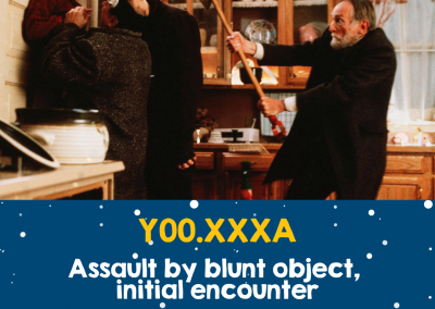 Assault by blunt object, initial encounter