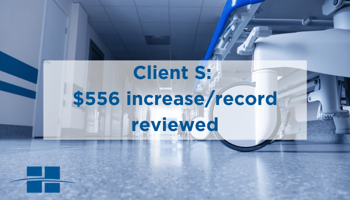 Client S: $556 increase/record reviewed